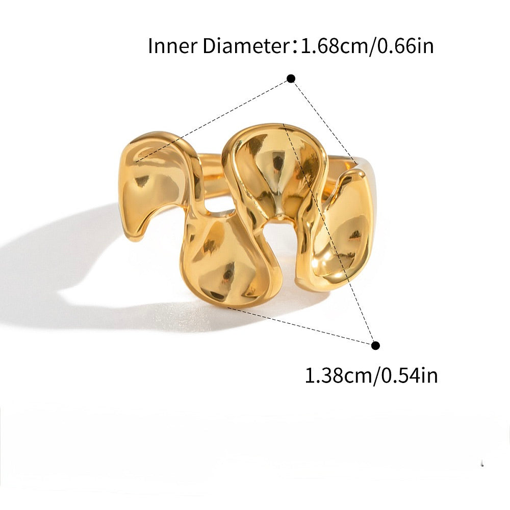 Verstellbarer Ring – 18K Vergoldet Stahl (17mm)