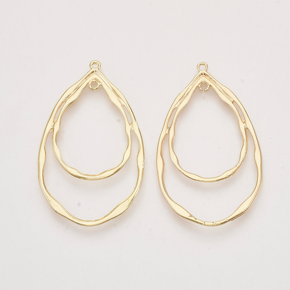 Dråbe Mellemled, Organisk look– Lys Forgyldt (47.5mm, 4 stk)