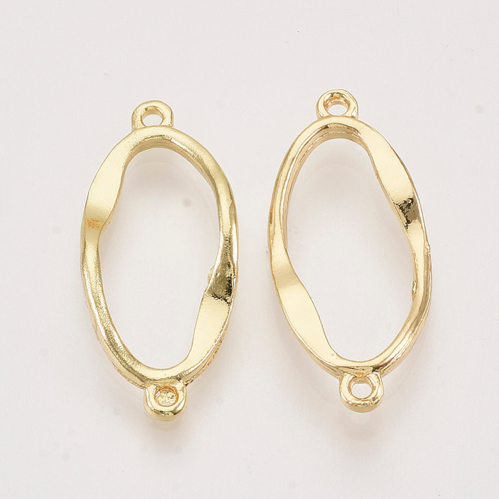 Ovale Mellemled – Lys Forgyldt (28mm, 4 stk)