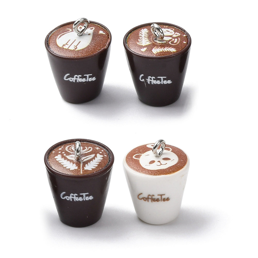 Latte Vedhæng – Resin Mix (20mm, 6 stk)