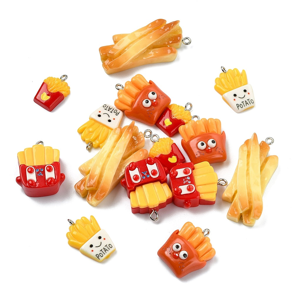 Pomfritter Vedhæng Mix – Resin (15 stk)