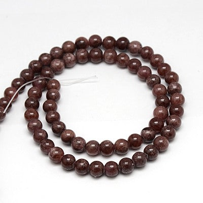 Jade Perler – Mørkerød, Runde (8mm) – billede 2