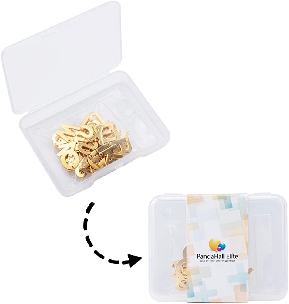 A - Z Bogstaver, Forgyldt Stål, (52 Stk) - Uniq Perler - 45786467