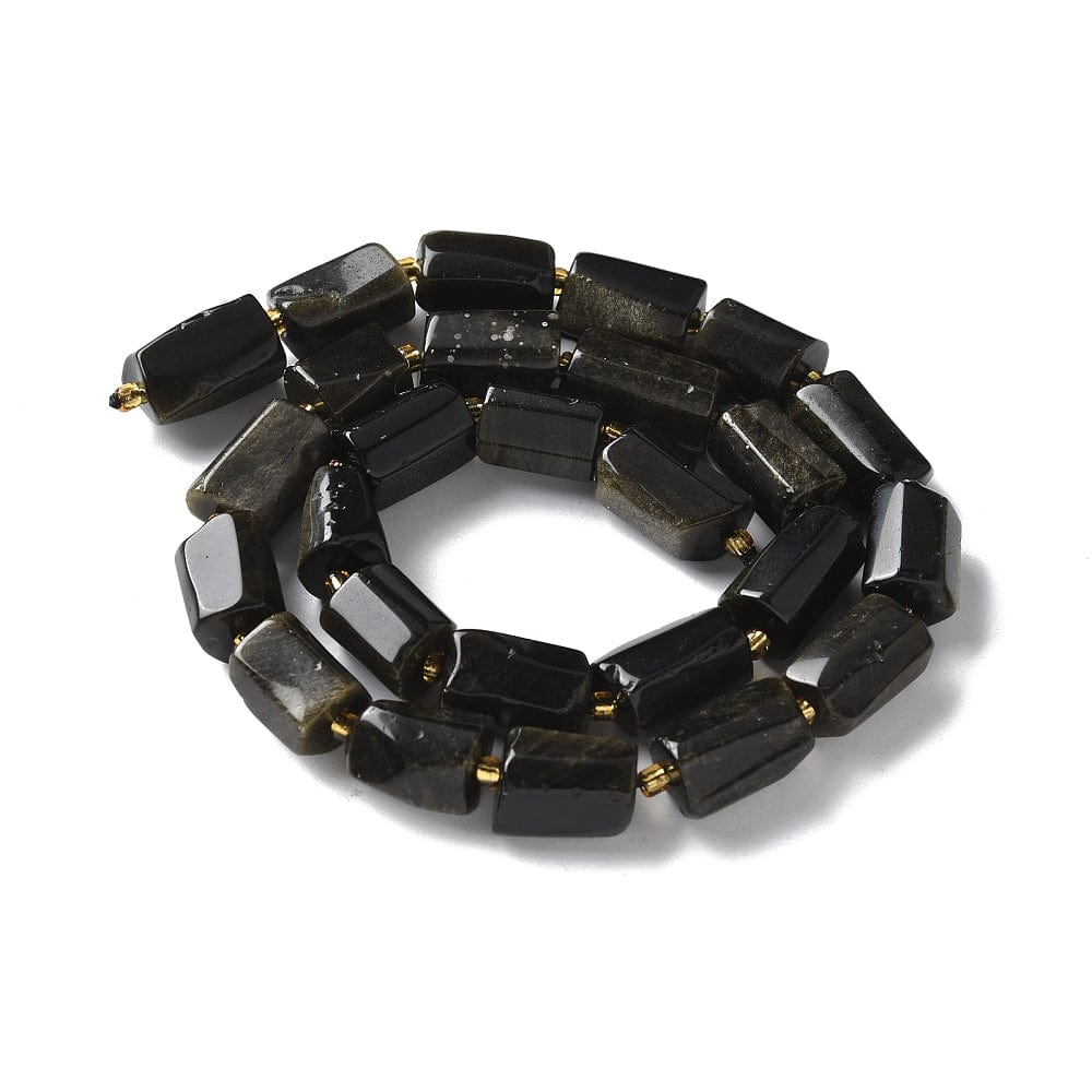 Aflange Obsidian Perler, (10x6,5mm) - Uniq Perler - 450152