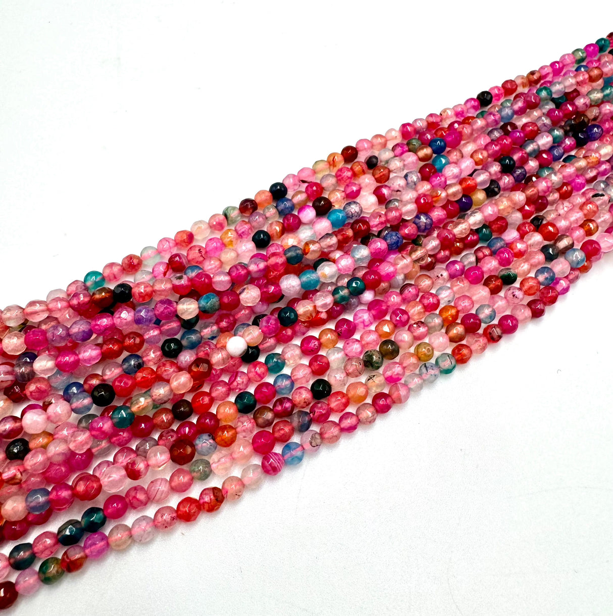 Agat Auktion J.......Stribe Agat, Facetteret, Farve Mix, 4mm