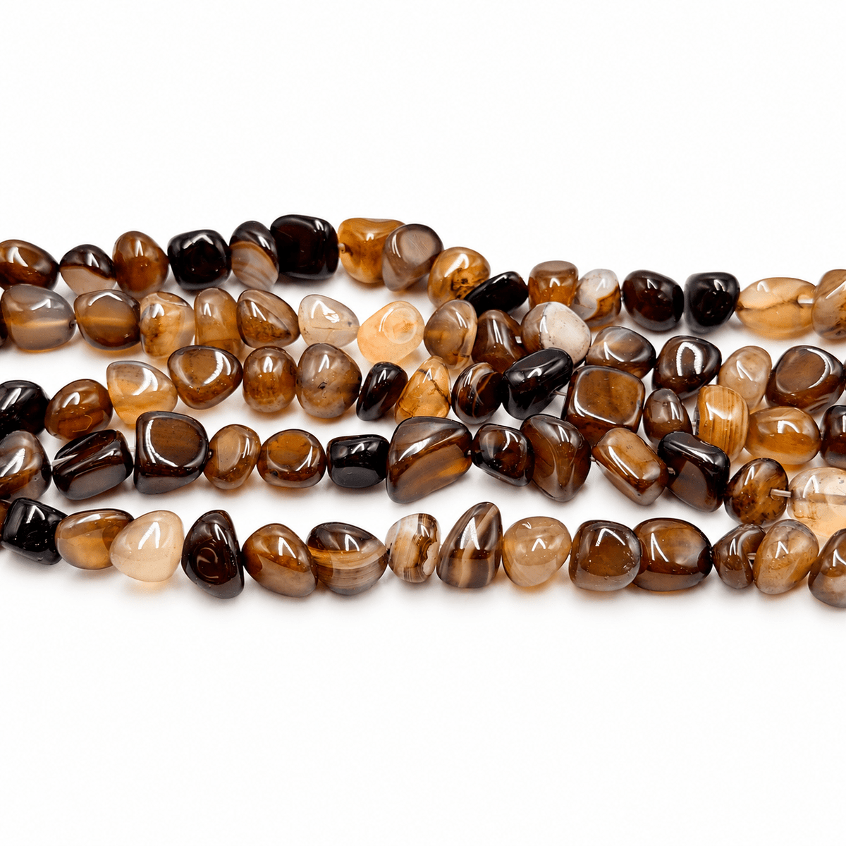 Agat – Brun, Nuggets (6,5-13,5mm) - Uniq Perler - 113651