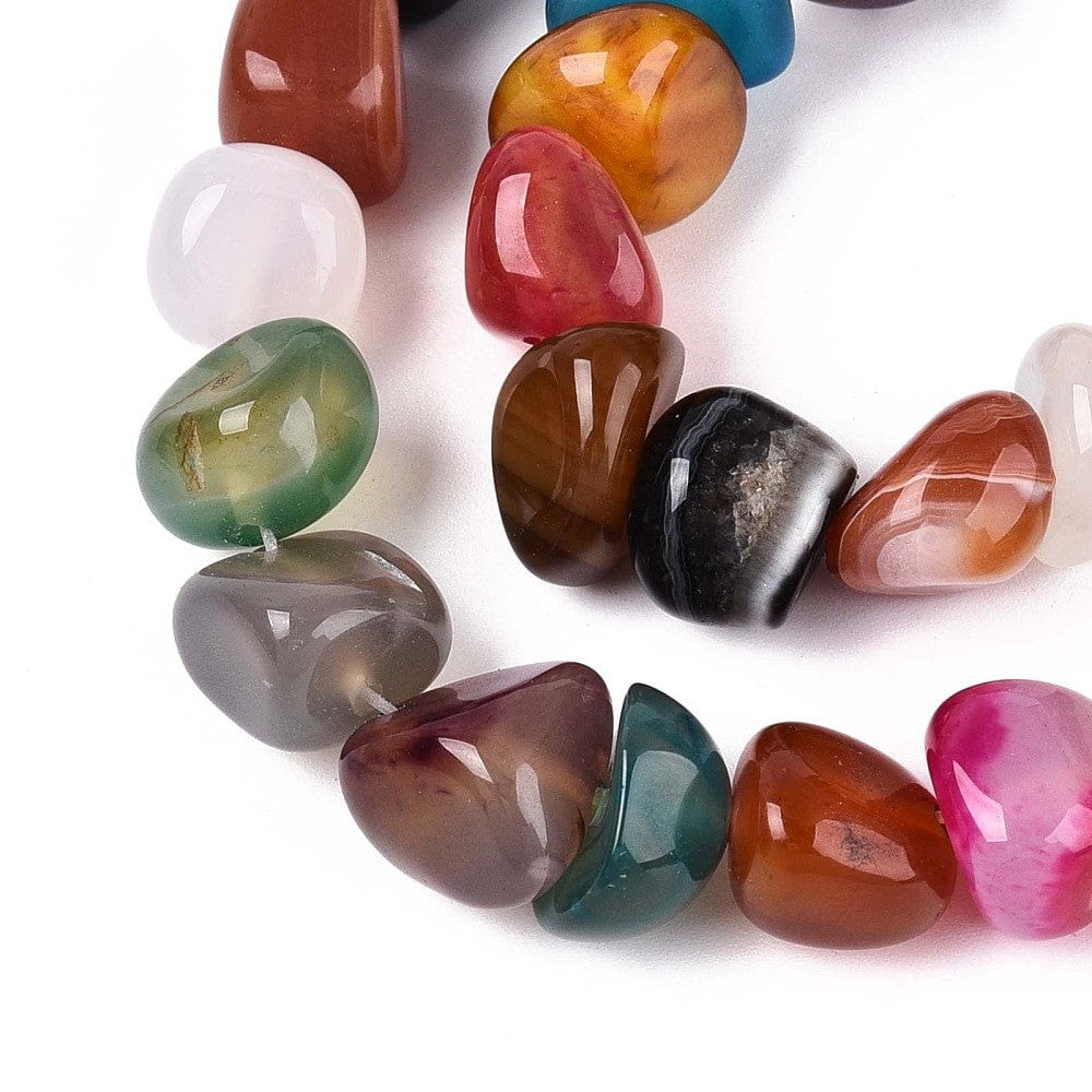 Agat – Farve Mix, Nuggets (6 - 13mm) - Uniq Perler - 115907