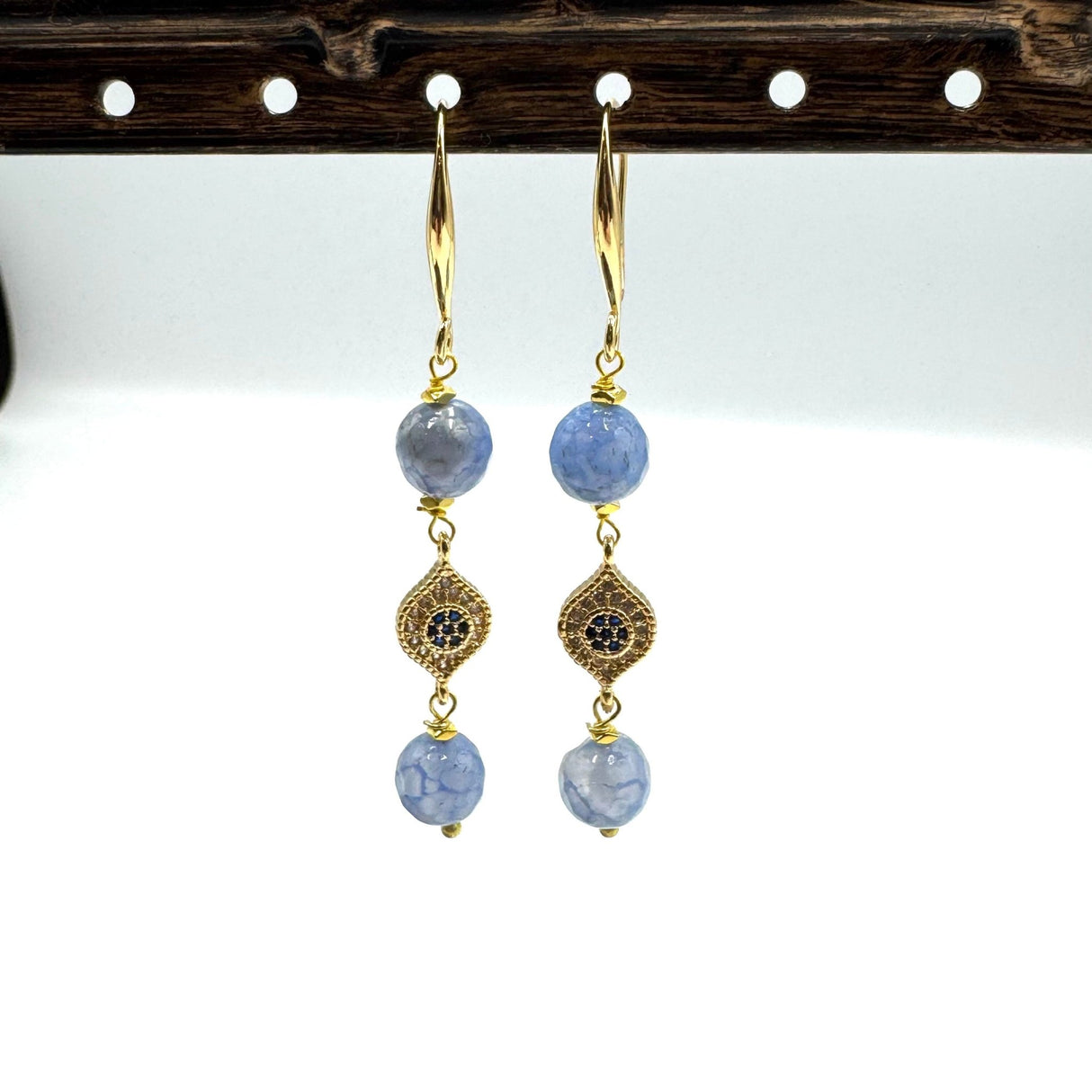 Agat Perler – Blå, Facetteret (8mm) - Uniq Perler - 1741027848