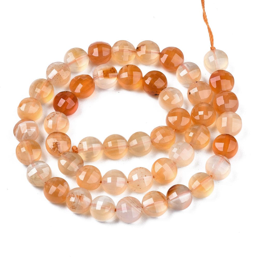 Agat Perler – Orange, Møntformet (8x6,5mm) - Uniq Perler - 112707