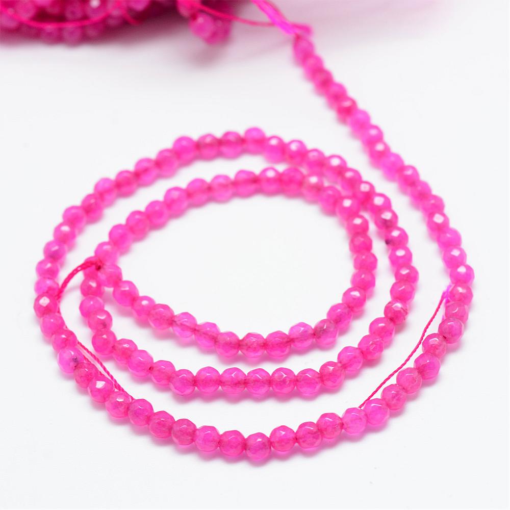 Agat Perler – Pink, Facet (3–3.5mm) - Uniq Perler - 120192