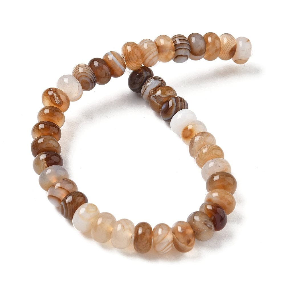 Agat - Rondel, Brun (8x5mm) - Uniq Perler - 116104