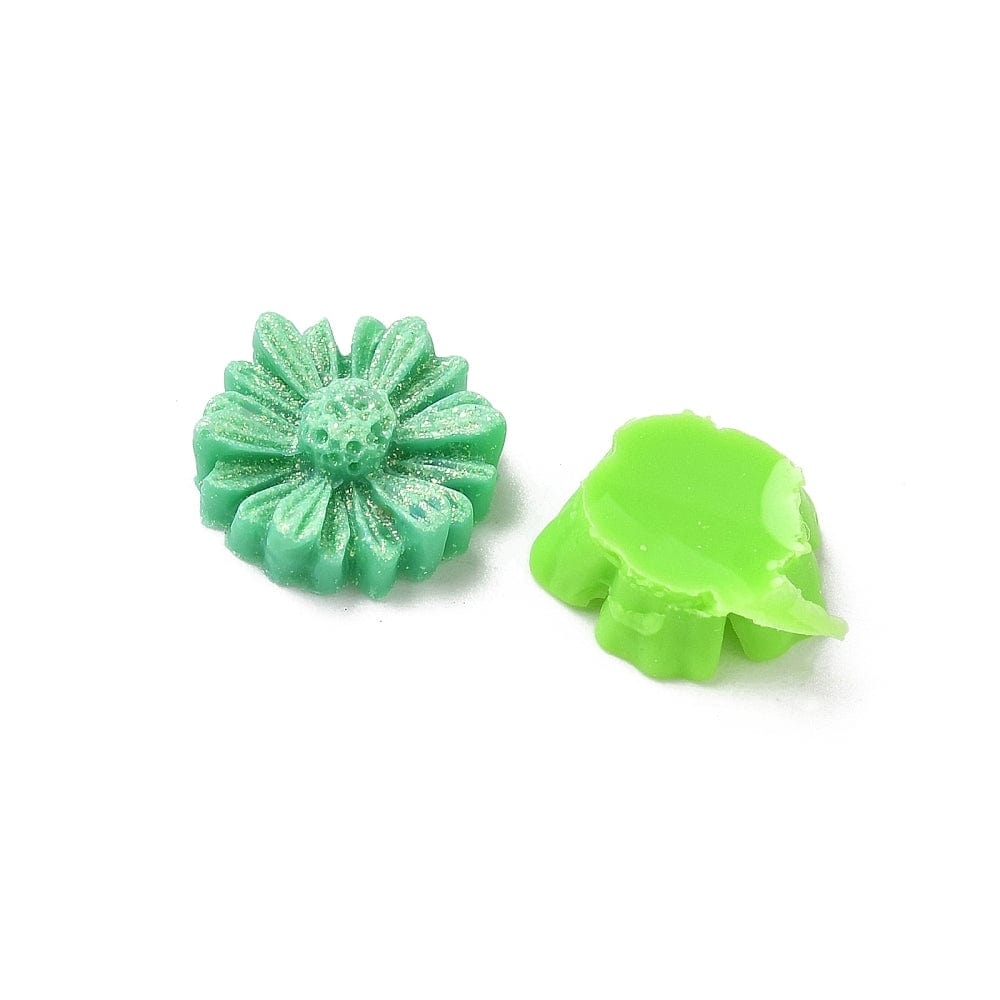 Akryl Cabochon Mix – Grøn (6 - 18mm) 100 Stk - Uniq Perler - 114875