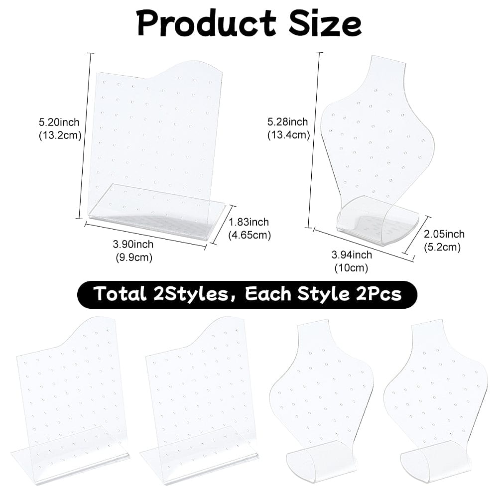 Akryl Display Til Ørestikkere & Øreringe - 4 stk. - Uniq Perler - 114904