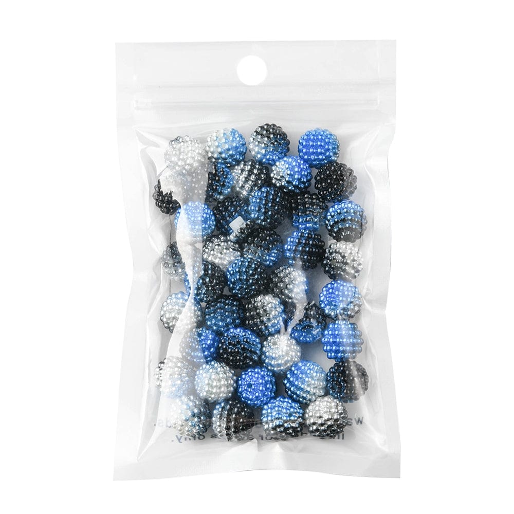 Akryl Perler - Blå Nuancer (12mm) 40 stk. - Uniq Perler - 315859