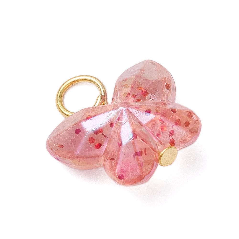 Akryl Sommerfugle Vedhæng, Farve Mix, (18mm, 10 Stk) - Uniq Perler - 114967