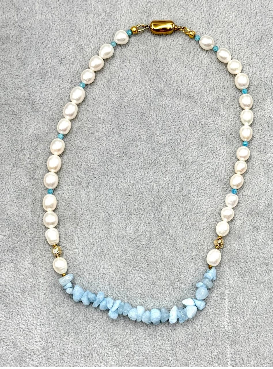 Akvamarin – Blå Nuggets (4–12mm) - Uniq Perler - 0000008442