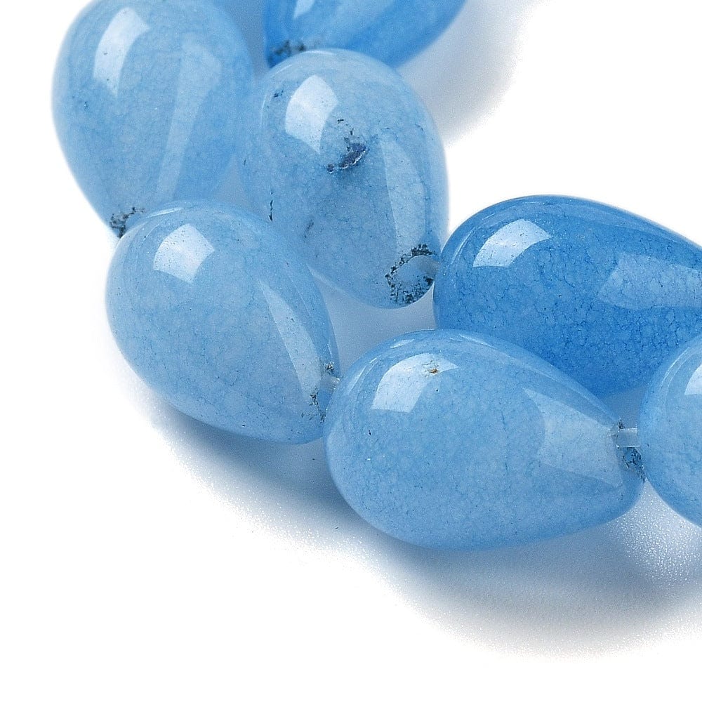 Akvamarin – Dråbeformet, Blå (12x8mm) 2 stk. - Uniq Perler - 115432