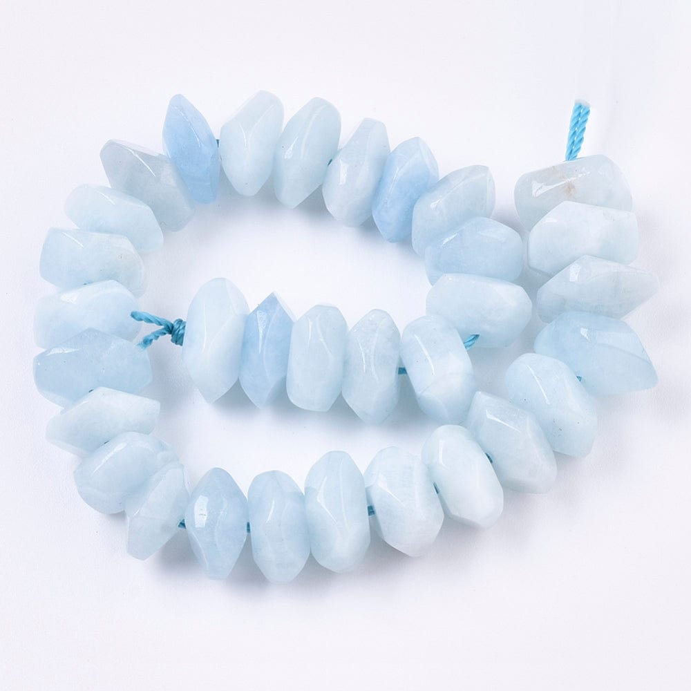 Akvamarin – Facetteret Nugget (11x6mm) - Uniq Perler - 112829