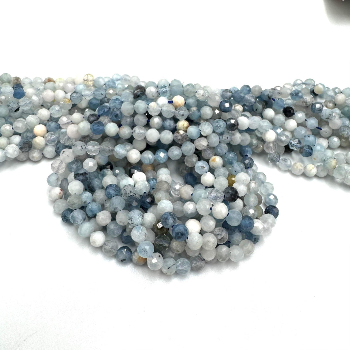 Akvamarin Perler - Blå, Facetteret (4mm) - Uniq Perler - 148979