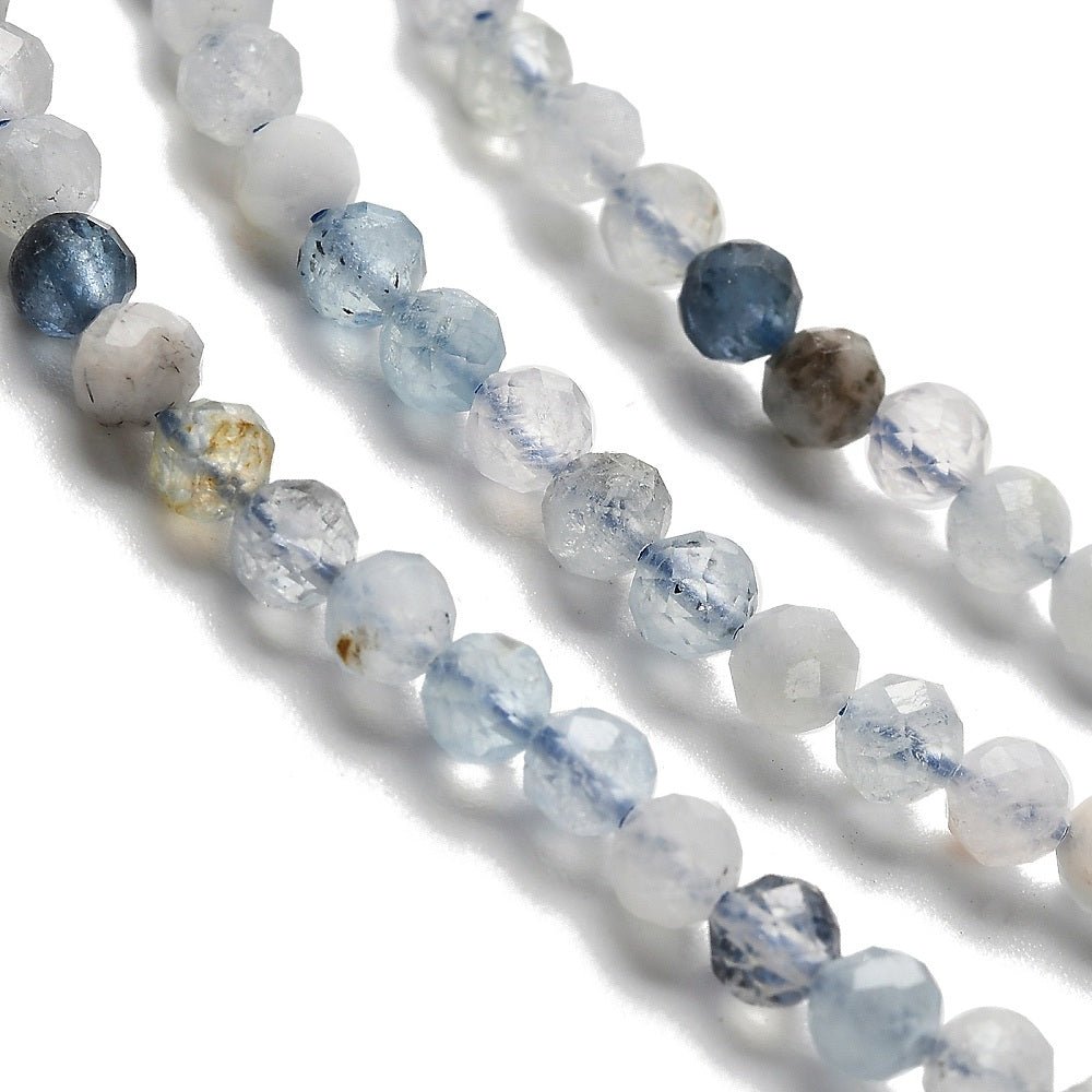 Aquamarin Perlen – Facettierte, Runde (3mm) - Uniq Perler - 116968