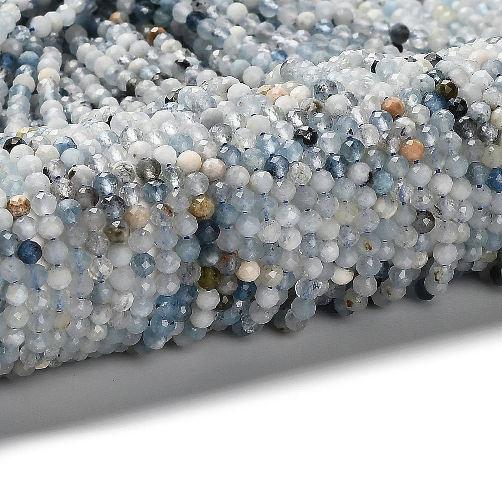 Aquamarin Perlen – Facettierte, Runde (3mm) - Uniq Perler - 116968