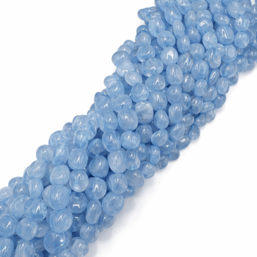 Akvamarin Perler – Nugget (6–8mm) - Uniq Perler - 118206