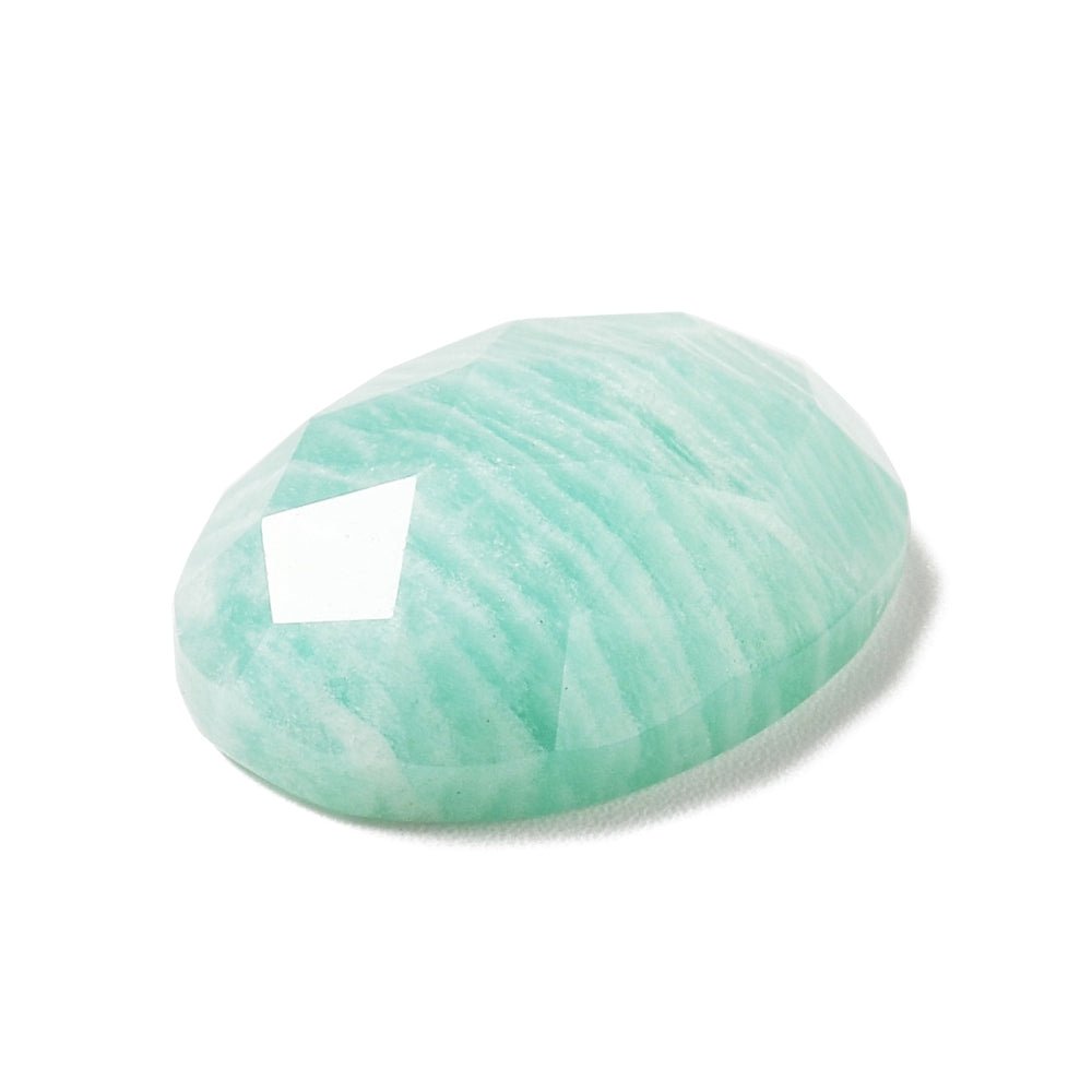 Amazonit Cabochon – Facetterede, Ovale (13x18mm) 1 stk - Uniq Perler -