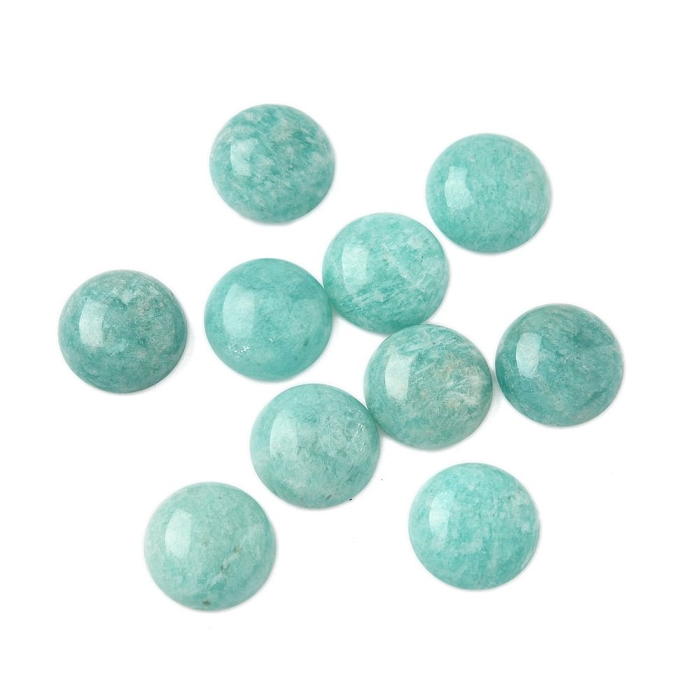 Amazonit Cabochon – Halvrund (12mm) 1 stk - Uniq Perler -