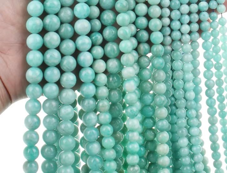 Amazonit - Grøn (6 mm)Grade A - Uniq Perler - 125532