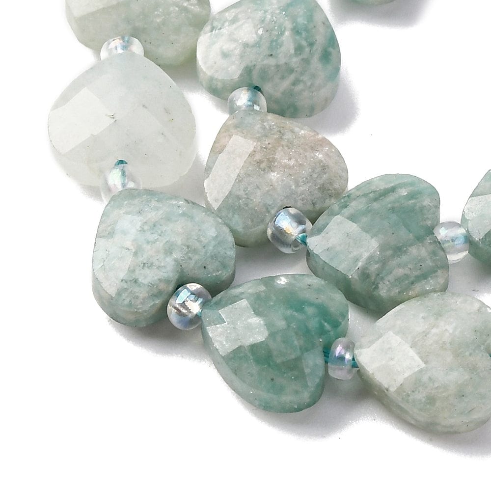 Amazonit Hjerte Perler - (9x10mm) - Uniq Perler - 652283