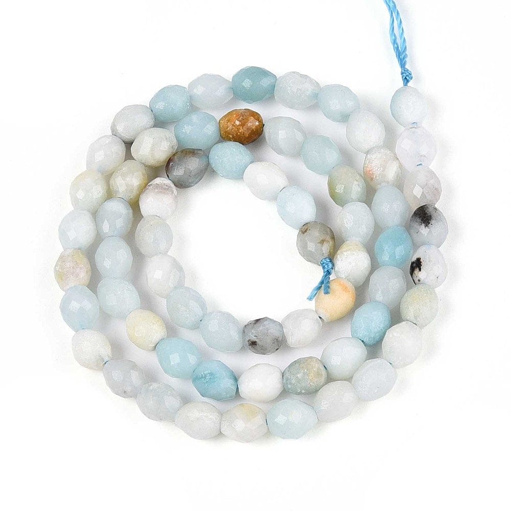 Amazonit – Oval, Facetteret (6x5mm) - Uniq Perler - 115905