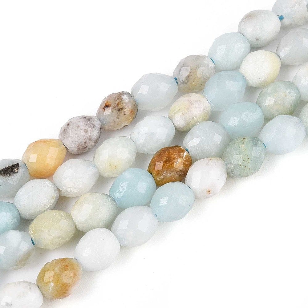 Amazonit – Oval, Facetteret (6x5mm) - Uniq Perler - 115905