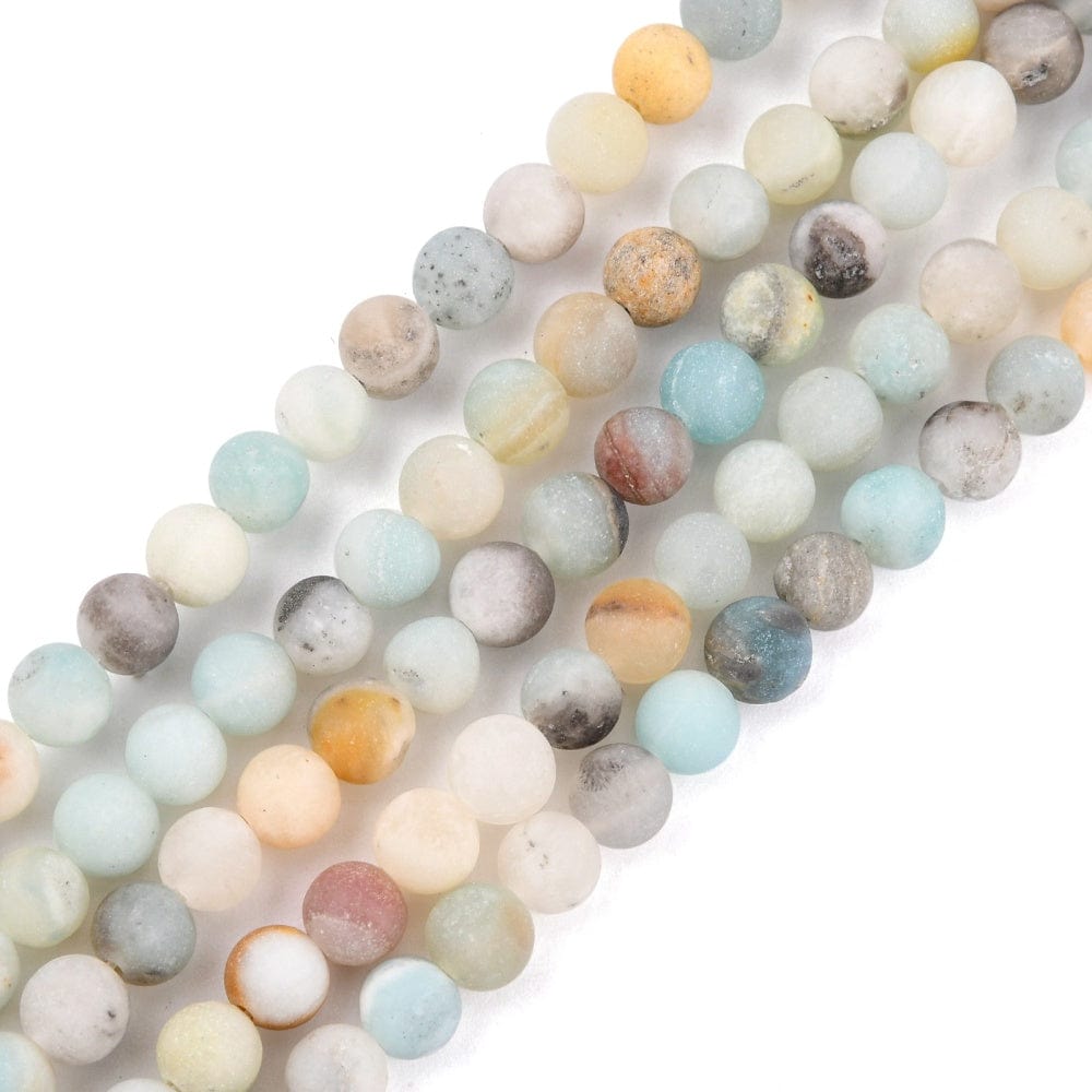 Amazonit Perler, Frostet - ( 6mm) - Uniq Perler - 114274