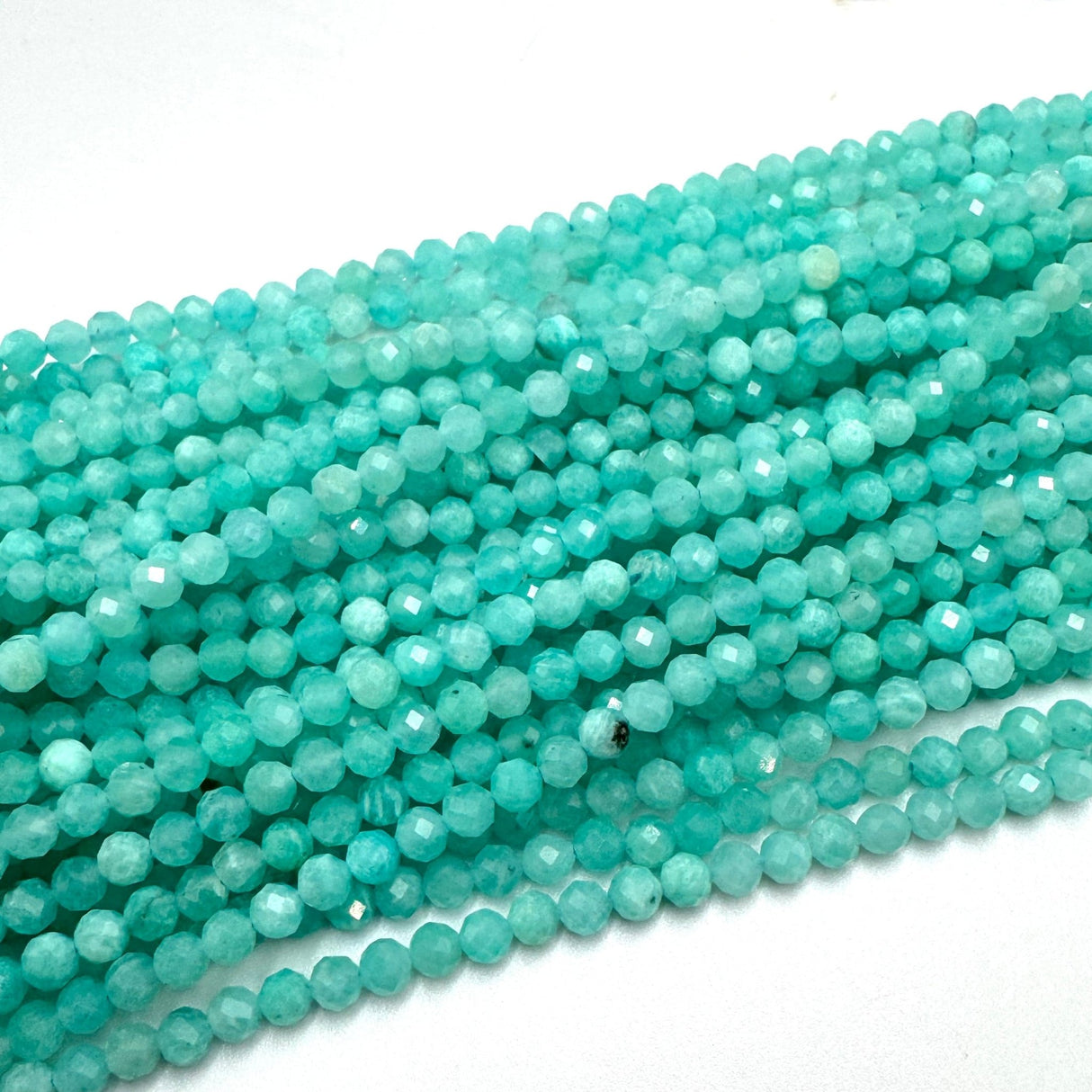 Amazonit Perler – Transparent Rund (4 mm) - Uniq Perler - 863456