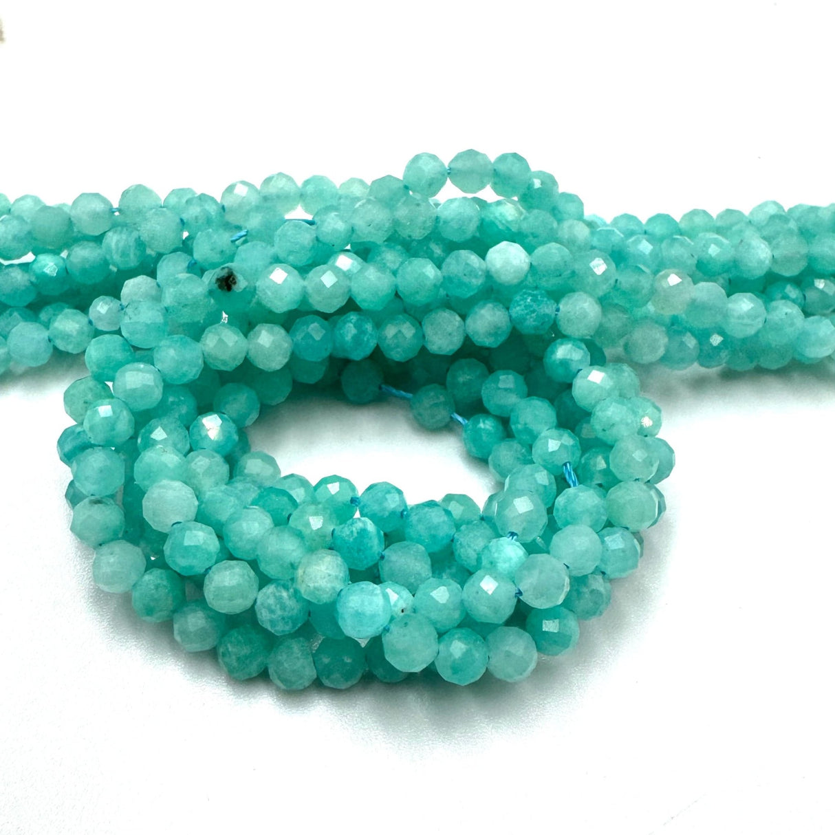 Amazonit Perler – Transparent Rund (4 mm) - Uniq Perler - 863456