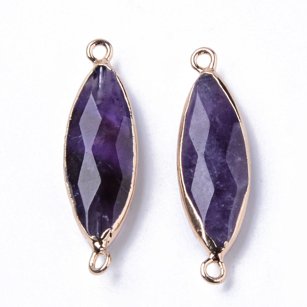 Ametyst Mellemled/Link, 34x10mm - Uniq Perler - 0000014750