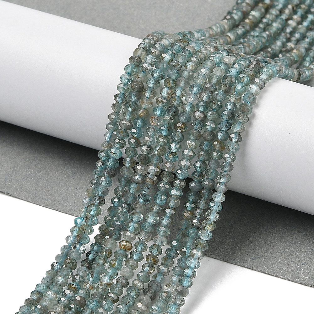 Apatit Facetterede Rondel Perler – Natursten (3mm) - Uniq Perler -