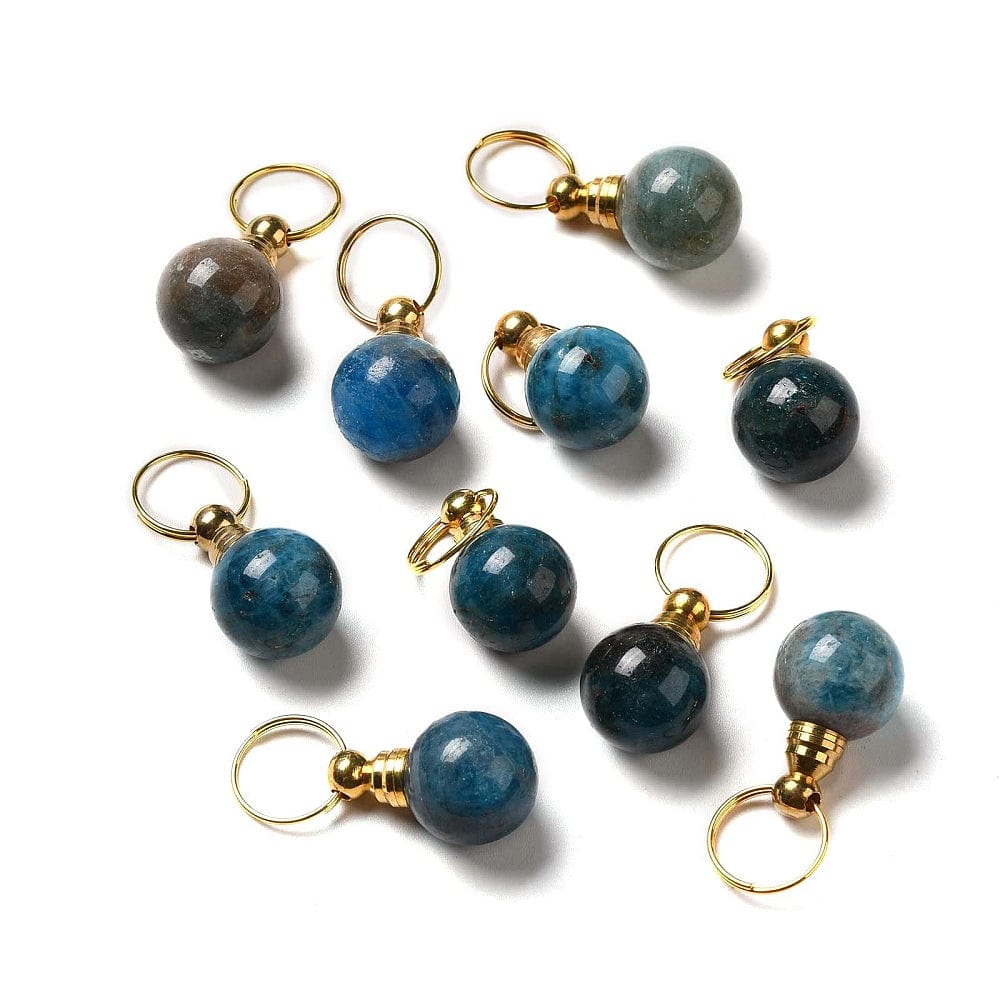 Apatit Vedhæng – Parfume Flaske Med Forgyldt Top (31–36mm) - Uniq Perler - 0001489801