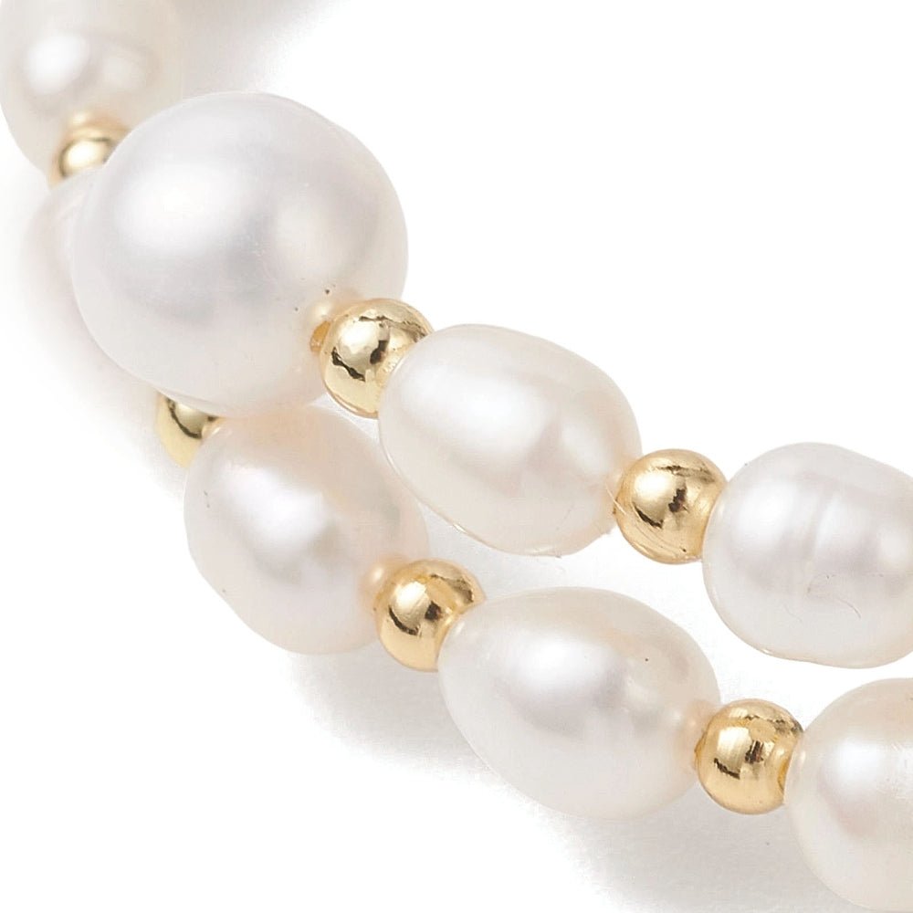 Bracelet with freshwater pearls – 18K gold-plated (cream white) - Uniq Perler -