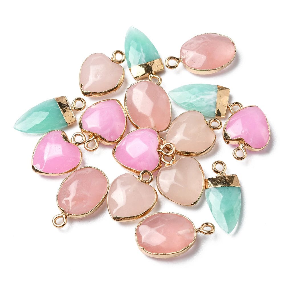 Assorteret Resin Vedhæng, Farve Mix, 10 - 22mm - Uniq Perler - 112835