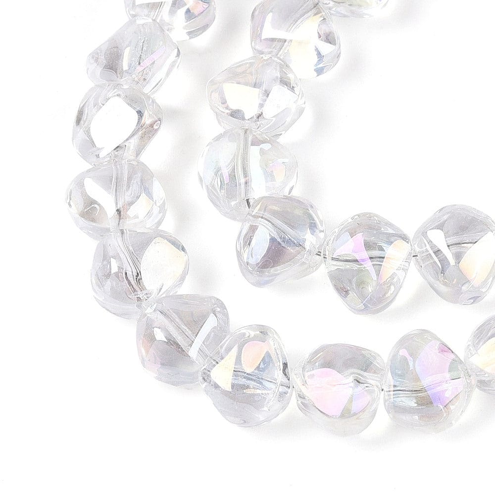 Auktion Æ......Nugget Formet Glasperler - Klar (6,5x8mm) - Uniq Perler - 116093