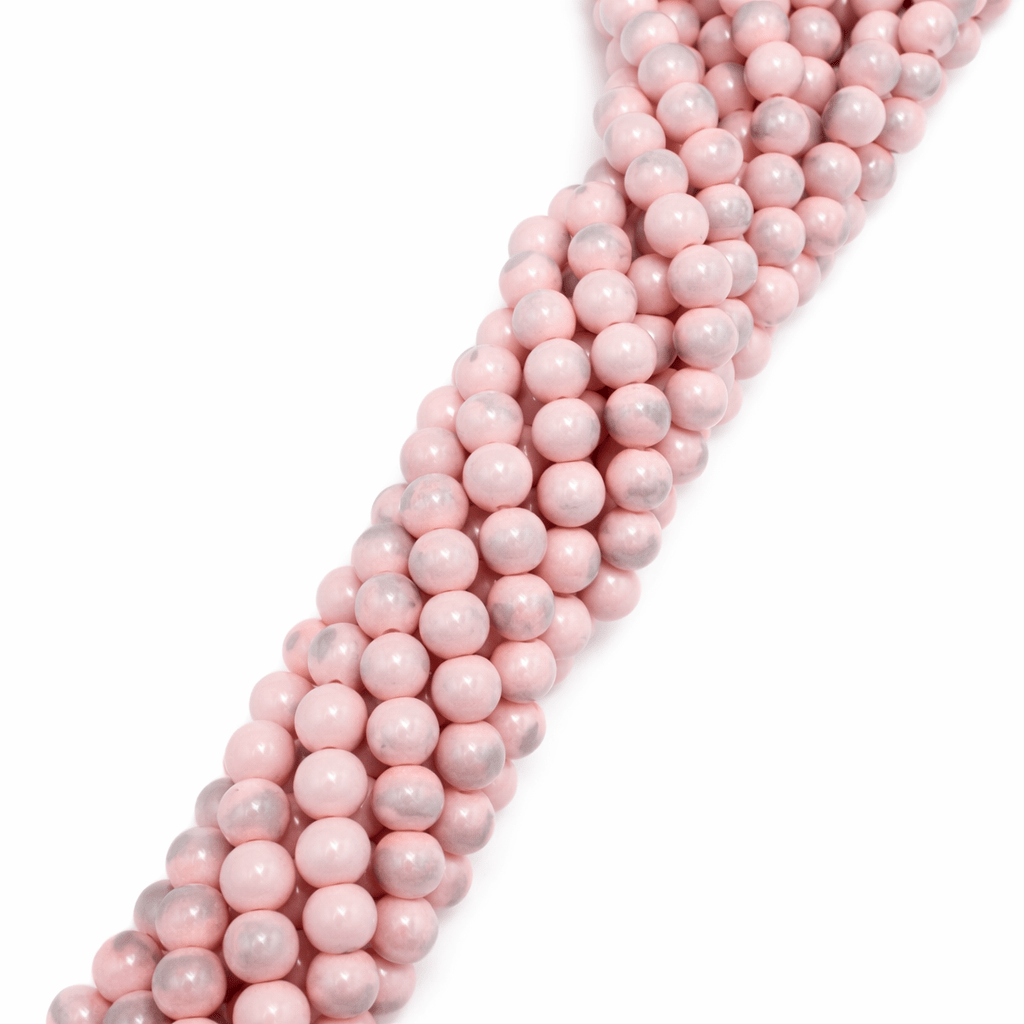 Auktion B.....Mashan Jade Rund – Rosa (8mm) - Uniq Perler - 117616