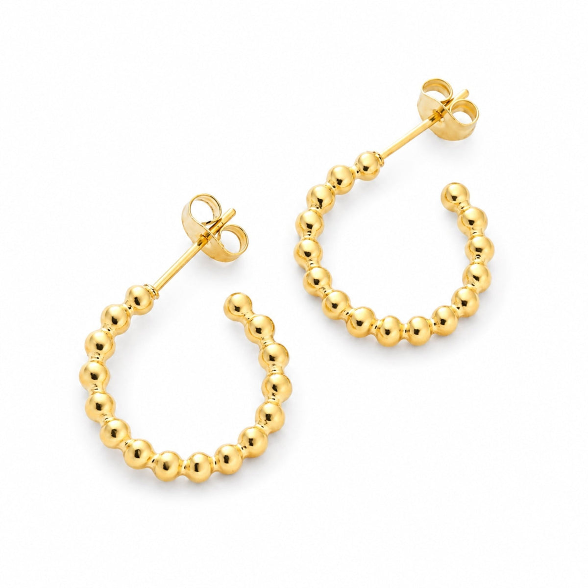 Auktion C.....Vandfaste Halv Creol Bubble Ørestikkere – 18K Forgyldt Stål (18mm) - Uniq Perler - 117259