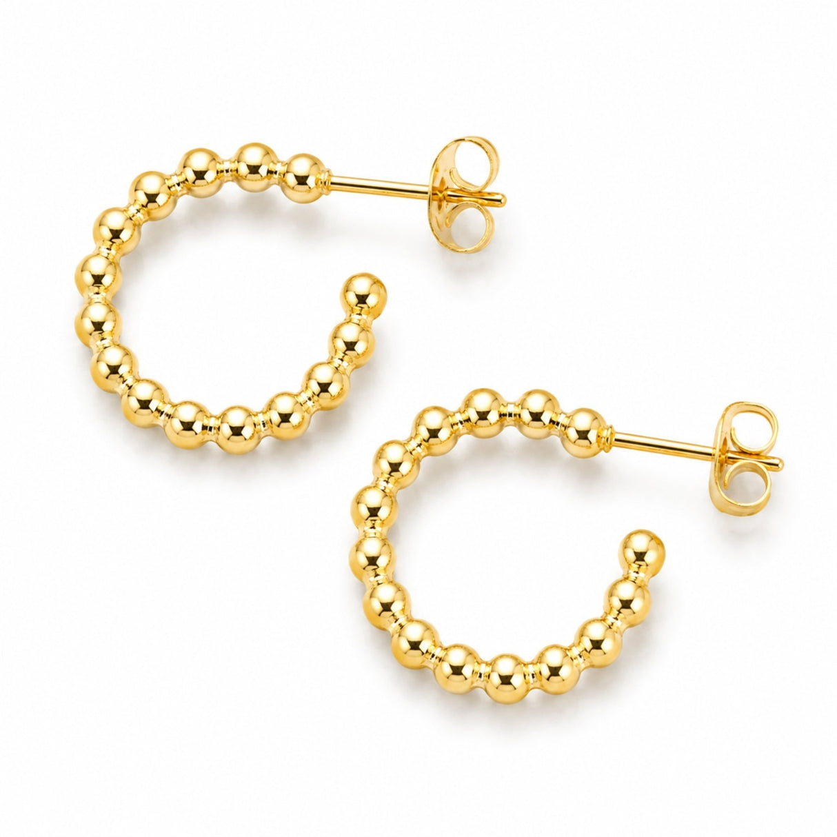Auktion C.....Vandfaste Halv Creol Bubble Ørestikkere – 18K Forgyldt Stål (18mm) - Uniq Perler - 117259