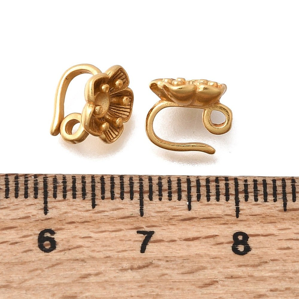 Auktion G…Blomster Bails – 24K Langtidsholdbar Forgyldt Messing (9,5x8x7mm) 2 stk. - Uniq Perler - 121947