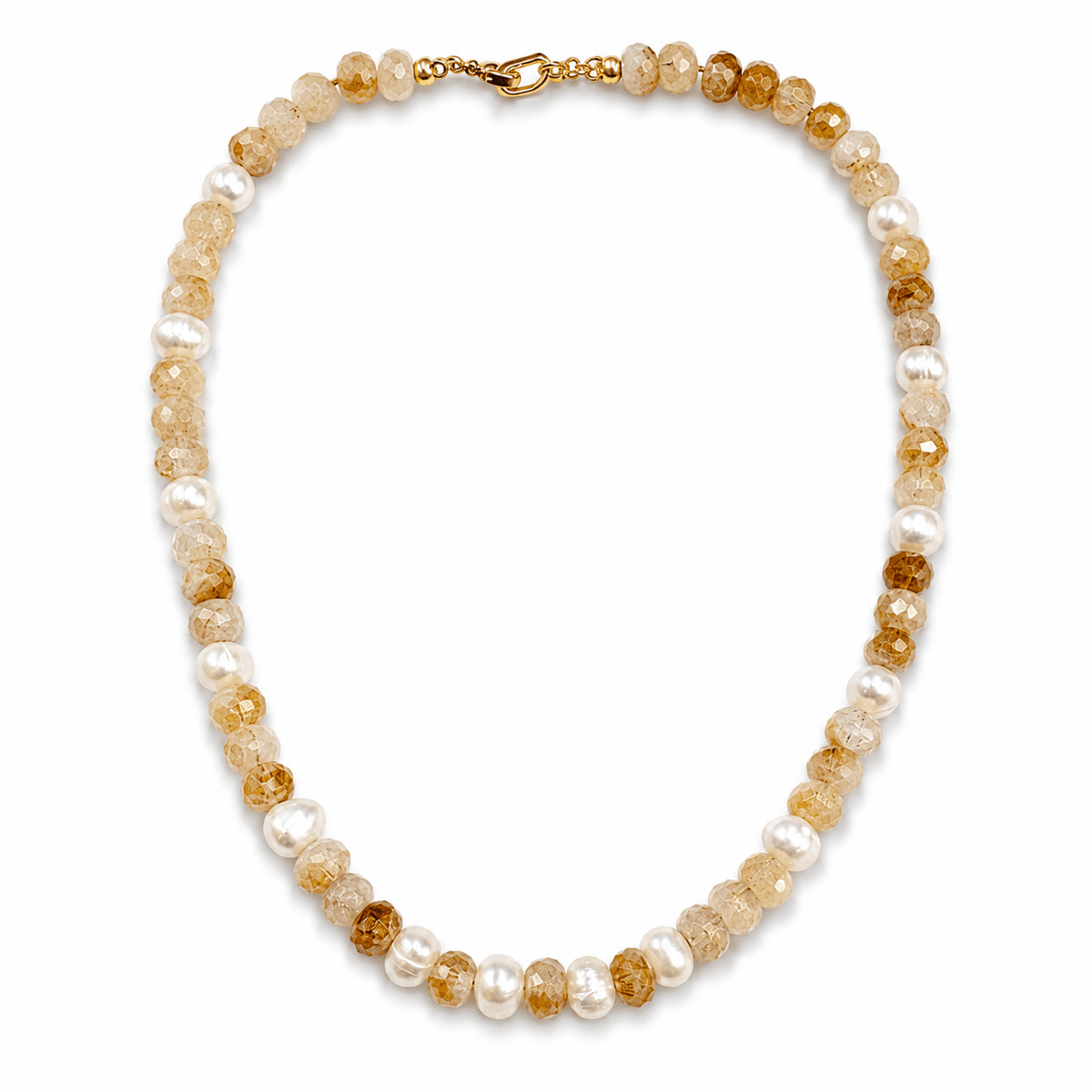 Auktion H.....Foldelås Med Zirkonia – 18K Forgyldt Messing, Rund (32mm) - Uniq Perler - 122516
