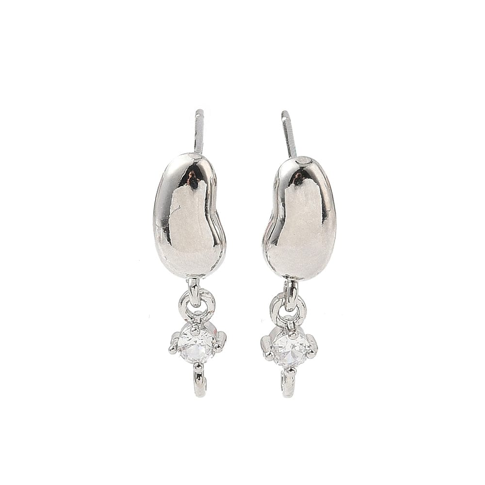 Auktion K.......Bønneformet Ørestikkere Med Langtidsholdbar Platinbelagt Messing (19mm) - Uniq Perler - 115962