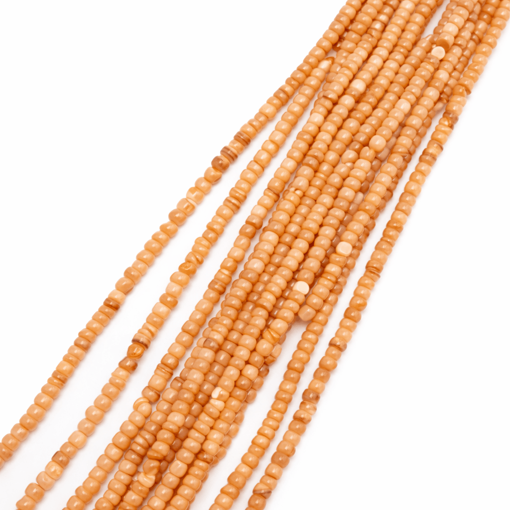 Auktion N......Shell Perler, Orange, Rondel, (3x2mm) - Uniq Perler - 113302