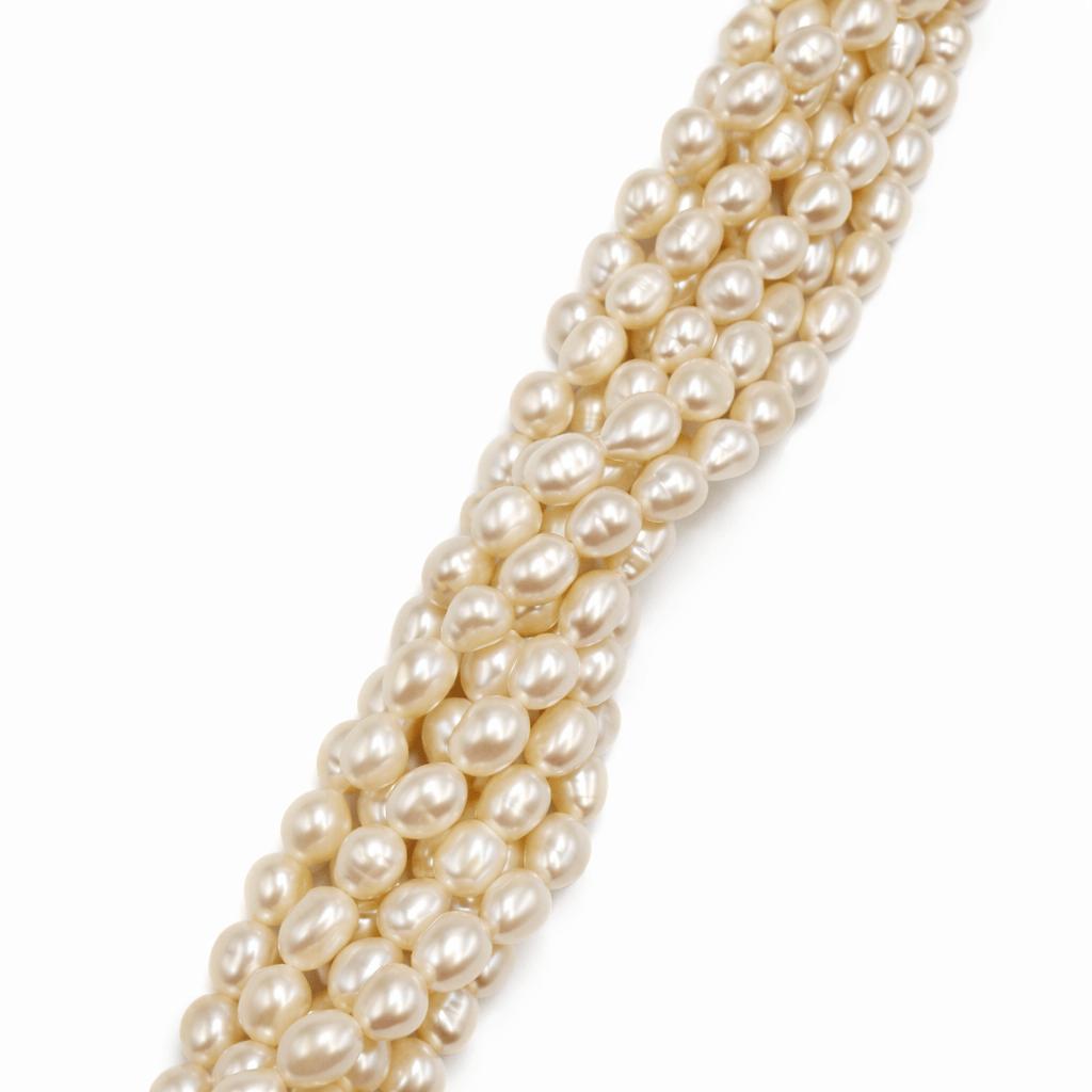 Auktion S......Ferskvandsperler – Rice, Grade AA (7,5x6mm) - Uniq Perler - 1111490419