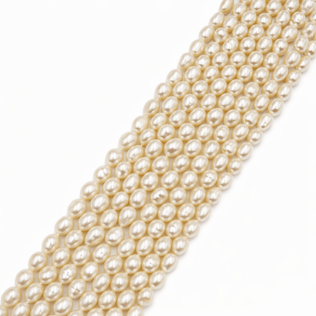 Auktion S......Ferskvandsperler – Rice, Grade AA (7,5x6mm) - Uniq Perler - 1111490419